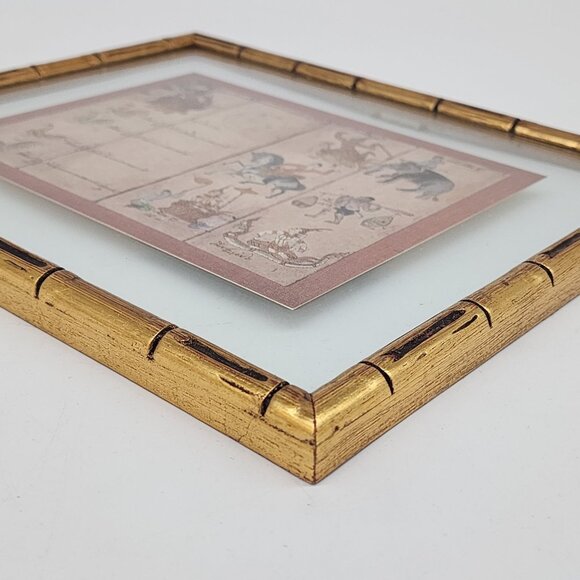 Framed Brahma Jati Siamese Horoscope Art Print in Bamboo Style Frame - Picture 12 of 13